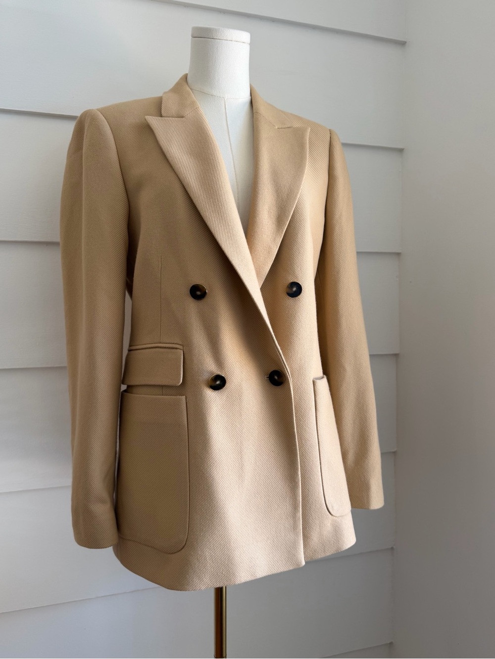 Reiss Larsson Double Breasted Twill Blazer in Light Camel US 10 - Picture 12 of 12